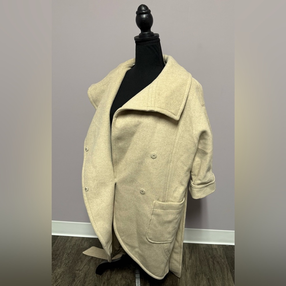 EUC Limited WRAP Tulip WOOL Coat 3/4 SLEEVE Dolman - Picture 7 of 14
